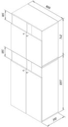 Vcm Bathroom Furniture High Cabinet Dreso White H. 184 X W. 80 X D. 39 Cm - thumbnail 4