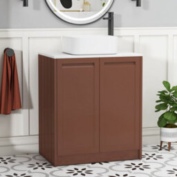 Royal Bathrooms Royal Bathroom Elmore 700mm Terracotta Clay Freestanding Countertop Bathroom Vanity Unit 2 Door With Elena Basin - thumbnail 1