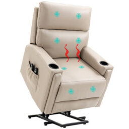 Homcom Lift Chair For Living Room, Recliner Chair With Vibration Massage, Heat - thumbnail 2