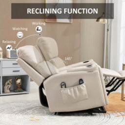 Homcom Lift Chair For Living Room, Recliner Chair With Vibration Massage, Heat - thumbnail 6