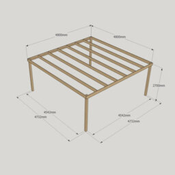 Rutland County Garden Furniture Box Pergola - Wood - L480 X W480 X H270 Cm - Rustic Brown - thumbnail 4