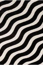 The Rugs Joli Black And White Wavy Rug Soft Dense Pile Easy To Clean And Pet Friendly For Living Rooms And Bedrooms - thumbnail 2