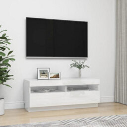 Vidaxl Tv Cabinet With Led Lights High Gloss White 100X35X40 Cm - thumbnail 5