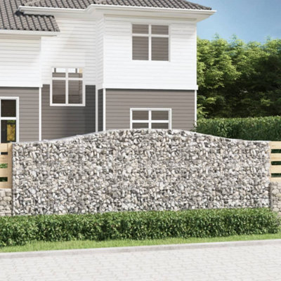 Berkfield Arched Gabion Baskets 8 Pcs 400X50X140/160 Cm Galvanised Iron - image 1