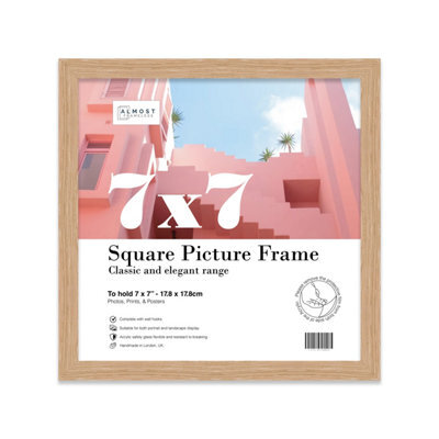 7X7 Oak Picture Frame (17.8 X 17.8Cm) Poster, Photo, Artwork, Gallery Wall Or Print - image 1