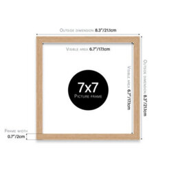 7X7 Oak Picture Frame (17.8 X 17.8Cm) Poster, Photo, Artwork, Gallery Wall Or Print - thumbnail 3