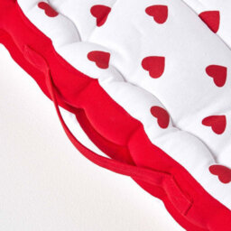 Homescapes Cotton Red Hearts Floor Cushion, 40 X 40 Cm - thumbnail 4