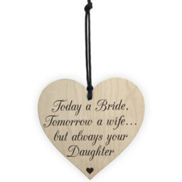 Red Ocean Bride Wife Daughter Wooden Hanging Heart Wedding Plaque - thumbnail 5