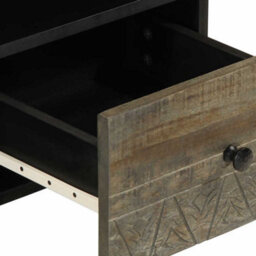 Berkfield Tv Cabinet Black 100X33X46 Cm Solid Wood Mango - thumbnail 7