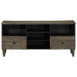 Berkfield Tv Cabinet Black 100X33X46 Cm Solid Wood Mango - thumbnail 3