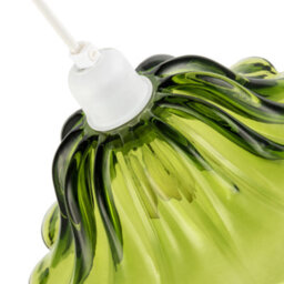 Happy Homewares Modern Scallop Moulded Glass Pendant Light Shade In Deep Forest Green - thumbnail 4