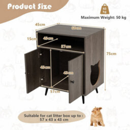Modern Cat Litter Box Enclosure Hidden Cat Washroom Furniture - thumbnail 2