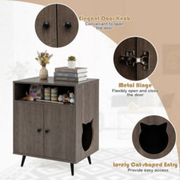 Modern Cat Litter Box Enclosure Hidden Cat Washroom Furniture - thumbnail 5