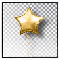 "Andrew Lee Golden Star Balloon (Picutre Frame) / 20X20"" / Oak" - thumbnail 4