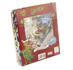 Homespace Direct Ltd Grinch Sleigh Shaped Blue Christmas Duvet Cover Set Single Bedding Set - thumbnail 4