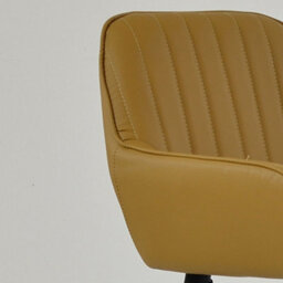 Lakeland Furniture Hamilton Light Tan Brown Faux Leather Black Fixed Leg Base Bar Stool - thumbnail 7