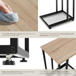 Tectake Bedside Table Eton - Industrial Style, 48 X 35 X 66 Cm - Industrial Wood Light, Oak Sonoma - thumbnail 4