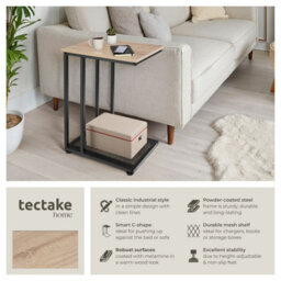 Tectake Bedside Table Eton - Industrial Style, 48 X 35 X 66 Cm - Industrial Wood Light, Oak Sonoma - thumbnail 2