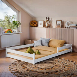 Arte Zofia White 120 X 200Cm European Small Double Low Bed - Foam/bonnell Mattress Included - thumbnail 1
