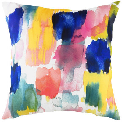 Evans Lichfield Aquarelle Brushstrokes Abstract Hand-Painted Watercolour Printed Polyester Filled Cushion - image 1