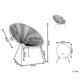 Beliani Garden Chair Acapulco Ii Pe Rattan Natural - thumbnail 3