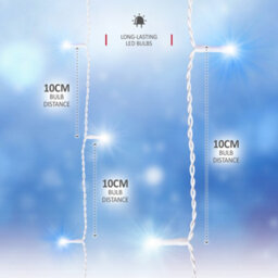 NETTA 2000 Led Icicle Lights 60M Indoor/outdoor Christmas Lights With White Cable - Blue & Cool White - thumbnail 3