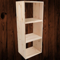 Woodeedoo Set Of 3 Cube Shelving Units Natural Pine Bookcase Storage Diy Freestanding Furniture Room Organisation 45 X 39 X 35 Cm - thumbnail 2