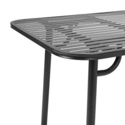 Living And Home Black 160Cm W Outdoor Garden Dining Table With Metal Slatted Top - thumbnail 5