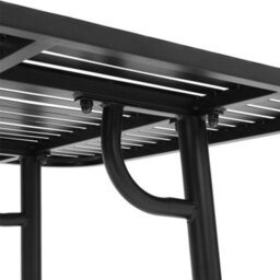 Living And Home Black 160Cm W Outdoor Garden Dining Table With Metal Slatted Top - thumbnail 6