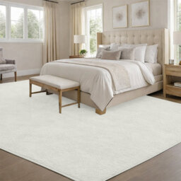 Moonlight Bedding Thick Low Pile Pashmina Shaggy Rug Soft Area Rug Non-Slip Living Room Rugs Bedroom Carpet (Cream, 200X290Cm) - thumbnail 4