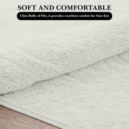 Moonlight Bedding Thick Low Pile Pashmina Shaggy Rug Soft Area Rug Non-Slip Living Room Rugs Bedroom Carpet (Cream, 200X290Cm) - thumbnail 2