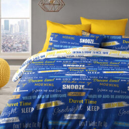 Velosso Blue Snooze Duvet Cover And Pillowcase Set King - thumbnail 1