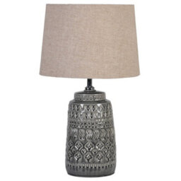 Dibor Classic Dark Grey Bedroom Living Room Bedside Table Lamp - thumbnail 2