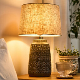 Dibor Classic Dark Grey Bedroom Living Room Bedside Table Lamp - thumbnail 3