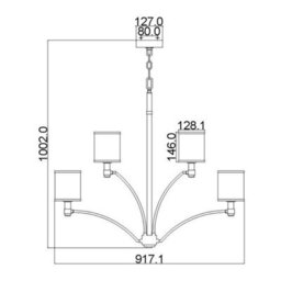 Elstead Prospect Park 9 Light Multi Arm Chandelier Satin Nickel, Chrome Finish, E27 - thumbnail 2