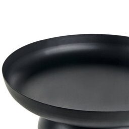 Wyld And Coco Novahome Geometric Black Metal Side Table With Raised Edge, Compact Round (W45 X D45 X H46Cm) - thumbnail 3