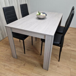 Kosy Koala Modern Grey Rectangle Dining Table Set With 4 Black Metal Chairs Dining Room Furniture