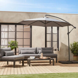 Sweeek - Offset Round Parasol 350Cm Hardelot Grey