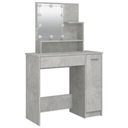 Berkfield Dressing Table With Led Concrete Grey 86.5X35X136 Cm - thumbnail 3