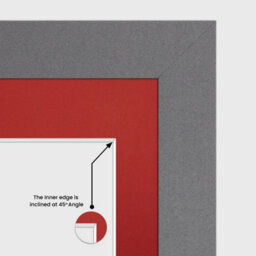 AK Frames 12X12 Dark Grey Modern Multi Photo Frame With Crimson Mount - Holds 4 Apertures (4X) 6X4 Photos - thumbnail 7