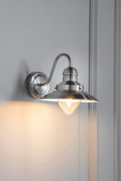 Anson Lighting Shelby Wall Light Finished In Satin Nickel Plate And Clear Glass - thumbnail 1