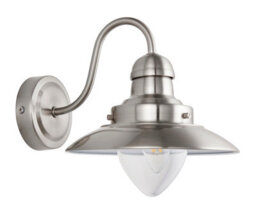 Anson Lighting Shelby Wall Light Finished In Satin Nickel Plate And Clear Glass - thumbnail 2