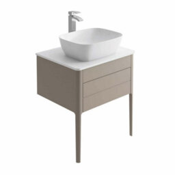 Plum&clay Sutton Grey Floor Standing Bathroom Vanity Unit With Pre-Drilled Tap Hole Worktop (W)630mm (H)700mm - thumbnail 1