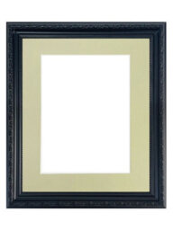 Frames By Post Shabby Chic Black Frame With Light Grey Mount For Image Size A4 - thumbnail 1