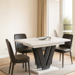 Lara Extendable Dining Table 130 To 210 Cm Modern Design White Gloss - thumbnail 1
