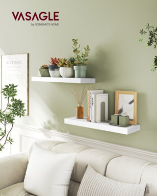 LEDREM Wall Shelf, Floating Shelf, Wall Mounted, 20 X 60 X 3.8 Cm, For Picture Frames, Wall Decor, Living Room, Study, Kitchen - image 1