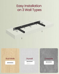 LEDREM Wall Shelf, Floating Shelf, Wall Mounted, 20 X 60 X 3.8 Cm, For Picture Frames, Wall Decor, Living Room, Study, Kitchen - thumbnail 6