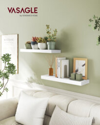 LEDREM Wall Shelf, Floating Shelf, Wall Mounted, 20 X 60 X 3.8 Cm, For Picture Frames, Wall Decor, Living Room, Study, Kitchen - thumbnail 1