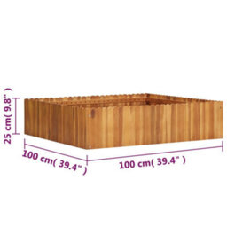 Berkfield Garden Raised Bed 100X100X25 Cm Solid Acacia Wood - thumbnail 5