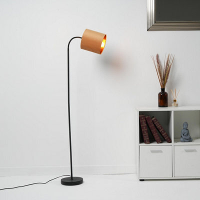 K Living Hove Floor Lamp With Ochre Shade